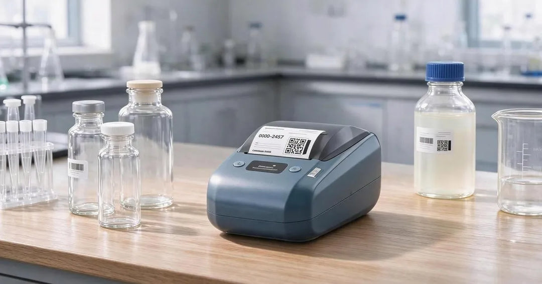 NIIMBOT M2 thermal transfer label printer for laboratory sample vials