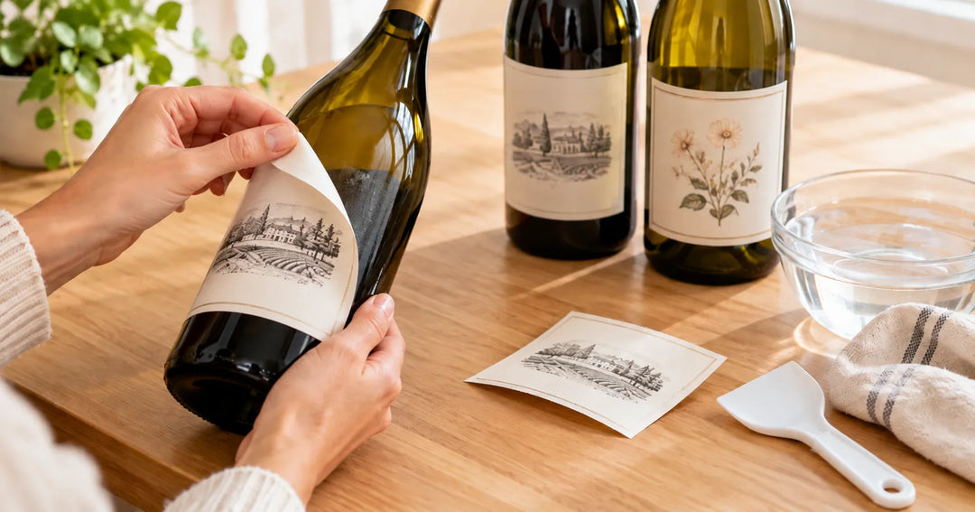 Removing a wine bottle label without damaging the glass