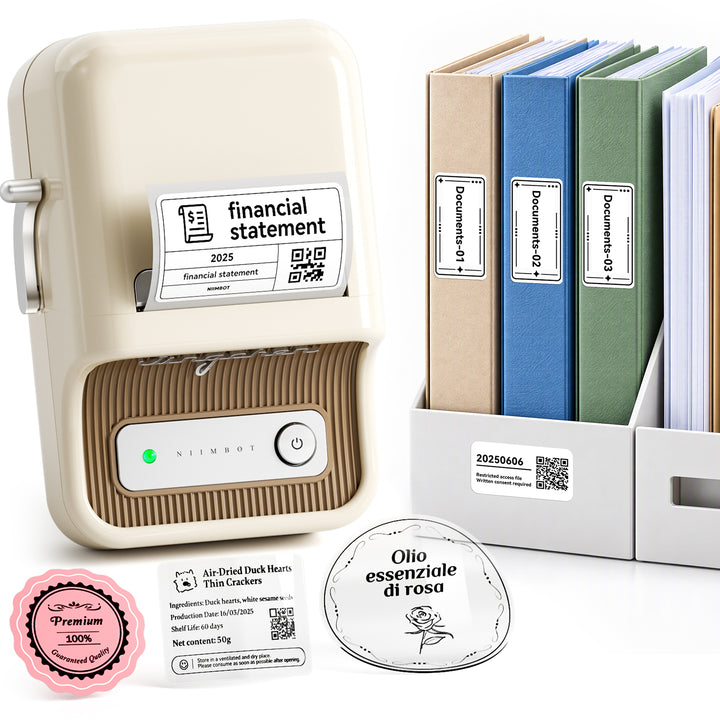 NIIMBOT B21 Bluetooth Thermal Label Printer, Efficient for Home, Office, Business