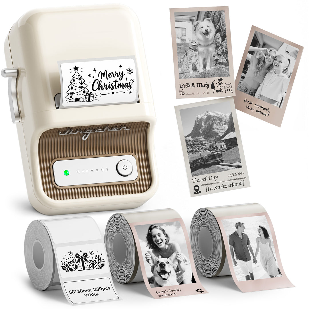 Impresora de etiquetas NIIMBOT B21 Pro de 300 ppp, impresión de fotografías, conexión Bluetooth para notas, fotos, gráficos de estudio, creador de notas