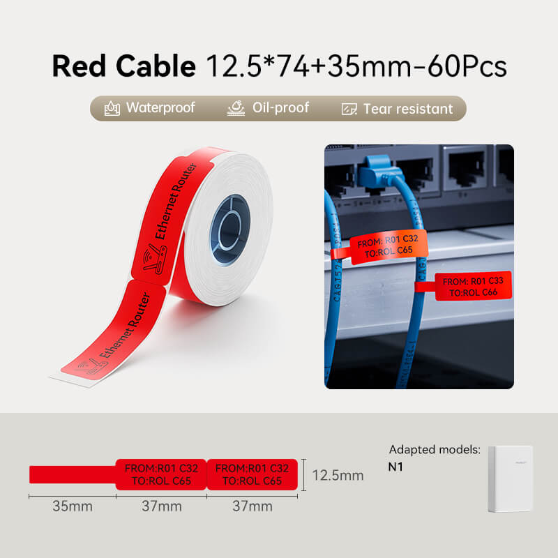 NIIMBOT 0.5"4.3" Cable Labels for D11/D110 Label Printer —— NIIMBOT