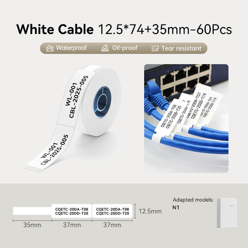 NIIMBOT 0.5"4.3" Cable Labels for D11/D110 Label Printer —— NIIMBOT
