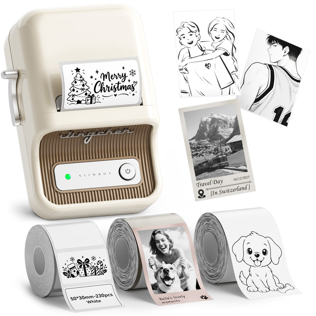 Impresora de etiquetas NIIMBOT B21 Pro de 300 ppp, impresión de fotografías, conexión Bluetooth para notas, fotos, gráficos de estudio, creador de notas