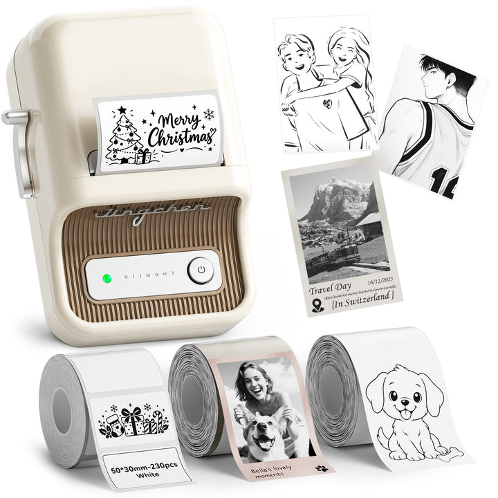 Impresora de etiquetas NIIMBOT B21 Pro de 300 ppp, impresión de fotografías, conexión Bluetooth para notas, fotos, gráficos de estudio, creador de notas