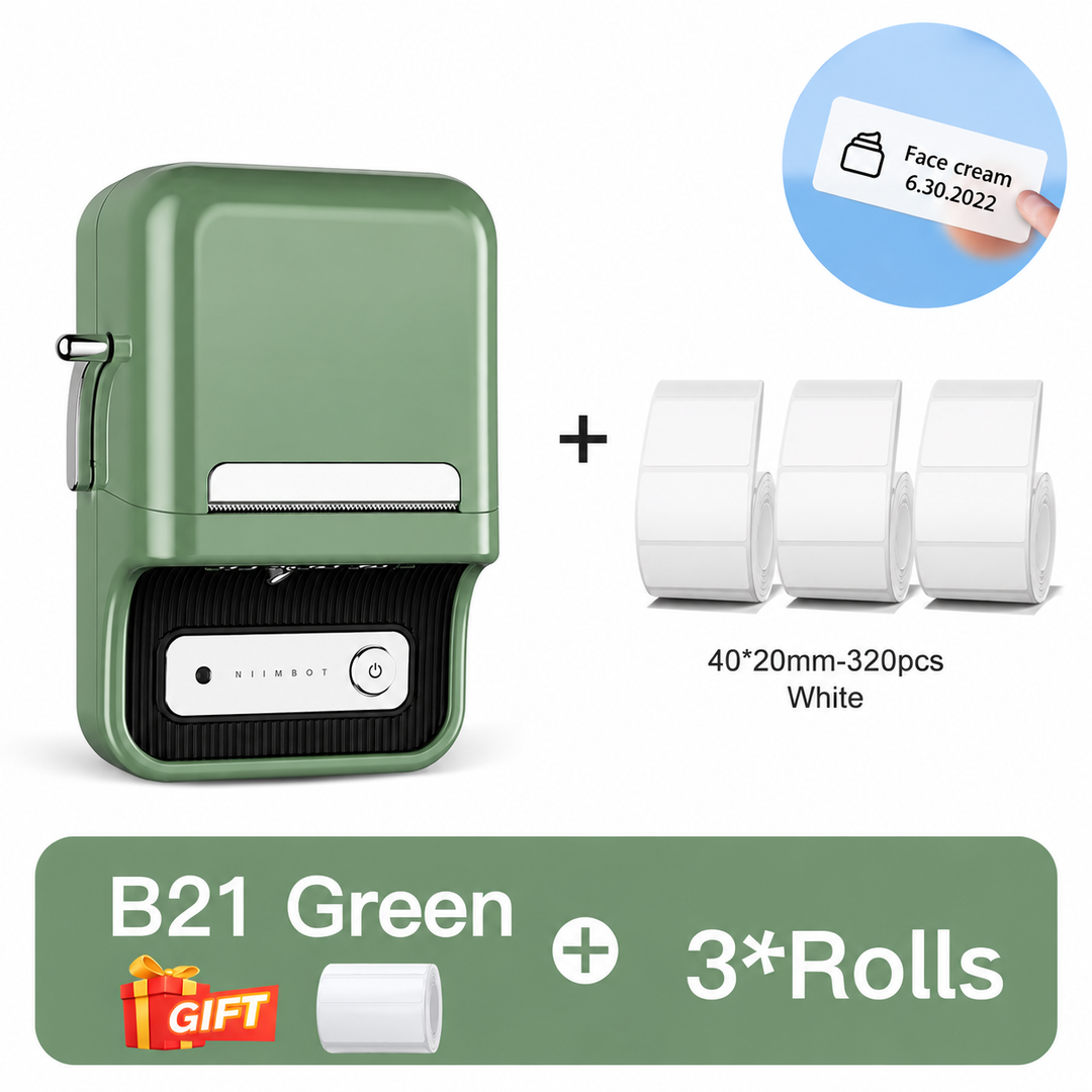 NIIMBOT B21 Bluetooth Thermal Label Printer, Efficient for Home, Office, Business