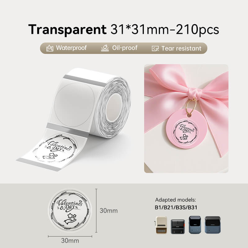 NIIMBOT Clear Label Paper for B21, B1, B3S —— NIIMBOT