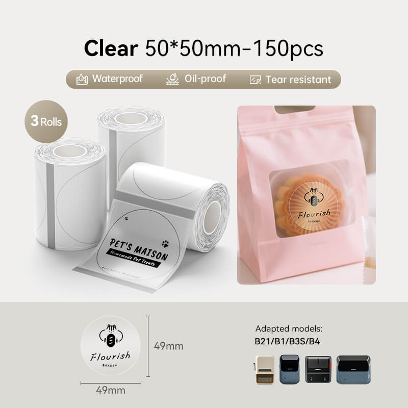 NIIMBOT Clear Label Paper for B21, B1, B3S —— NIIMBOT