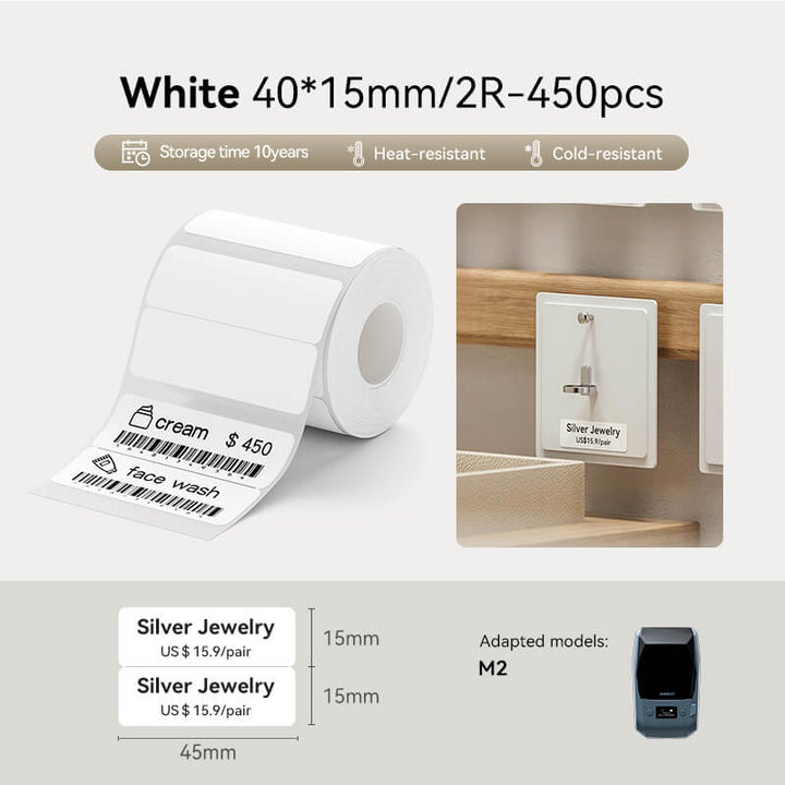 Jewelry Label for NIIMBOT Label Printer Suitable for the jewelry business, custom labels