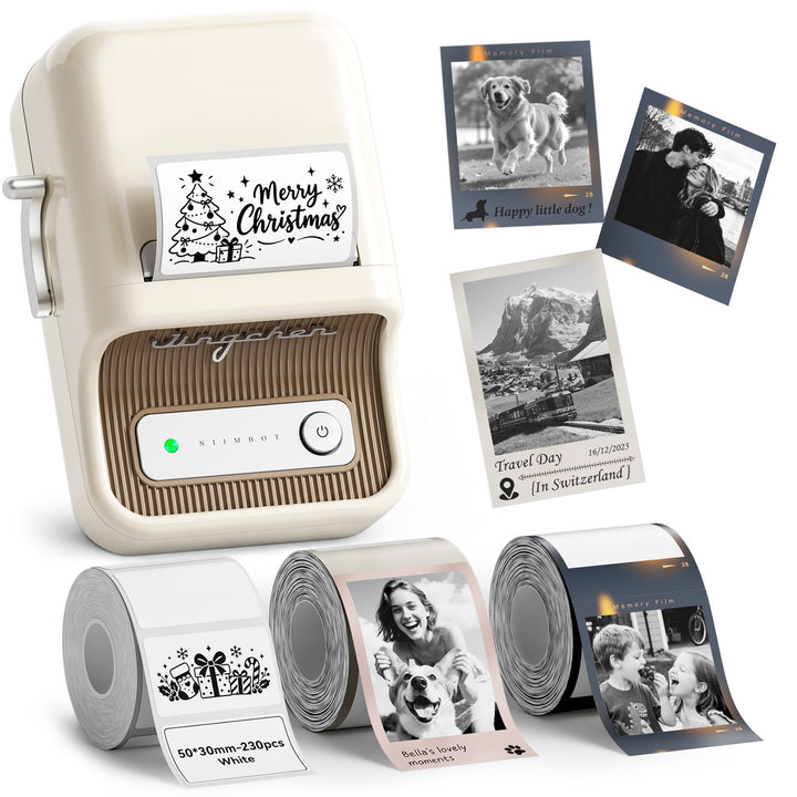 Impresora de etiquetas NIIMBOT B21 Pro de 300 ppp, impresión de fotografías, conexión Bluetooth para notas, fotos, gráficos de estudio, creador de notas