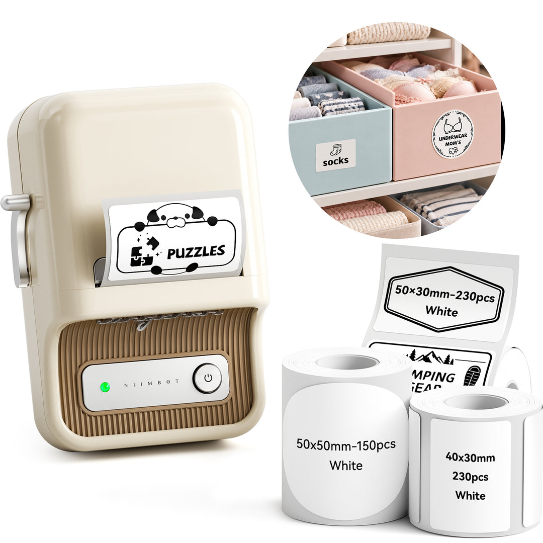NIIMBOT B21 Bluetooth Thermal Label Printer, Efficient for Home, Office, Business