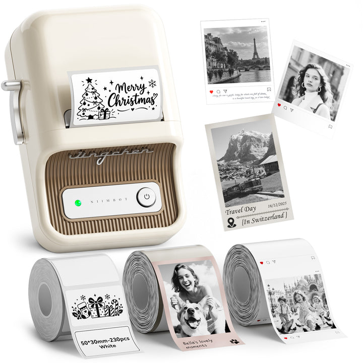 Impresora de etiquetas NIIMBOT B21 Pro de 300 ppp, impresión de fotografías, conexión Bluetooth para notas, fotos, gráficos de estudio, creador de notas