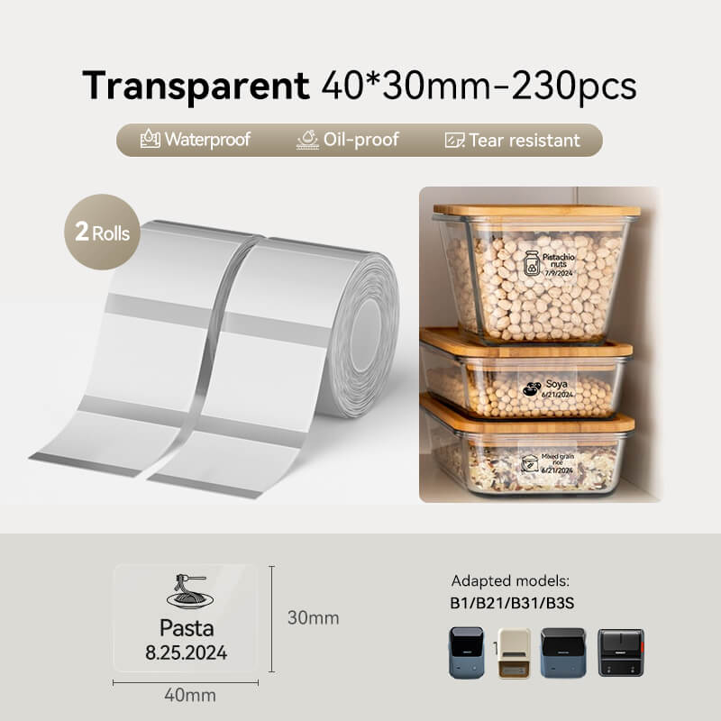 Transparentes Etikettenband für B21, B1, B3S