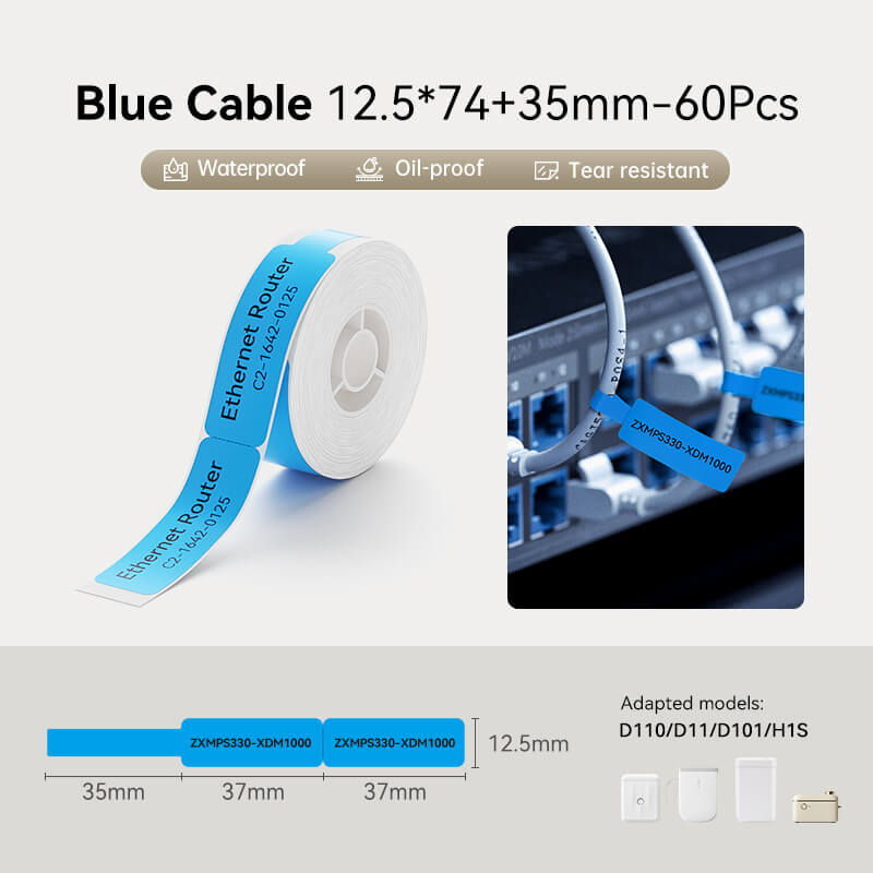 NIIMBOT 0.5"4.3" Cable Labels for D11/D110 Label Printer —— NIIMBOT