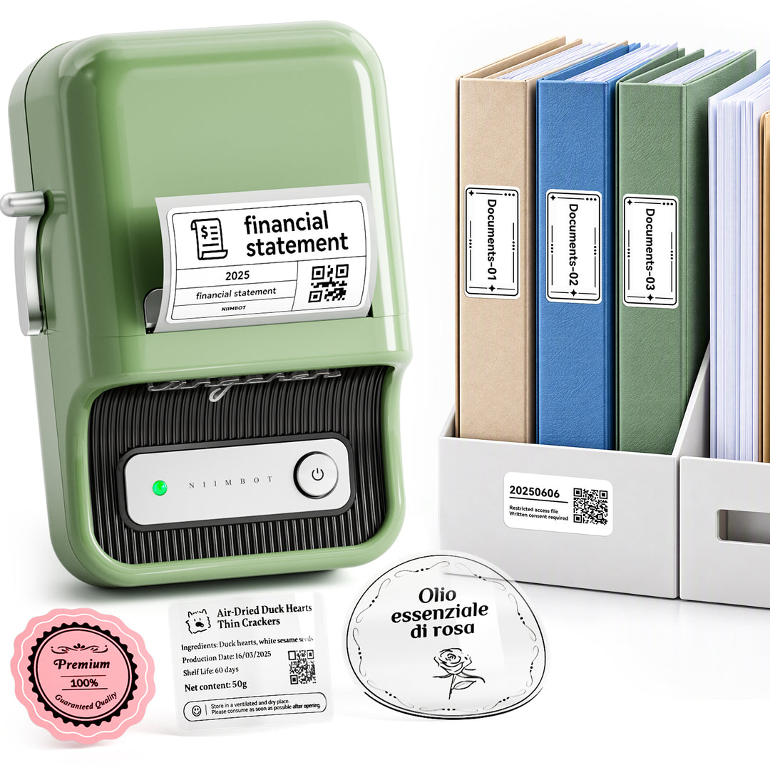 NIIMBOT B21 Bluetooth Thermal Label Printer, Efficient for Home, Office, Business