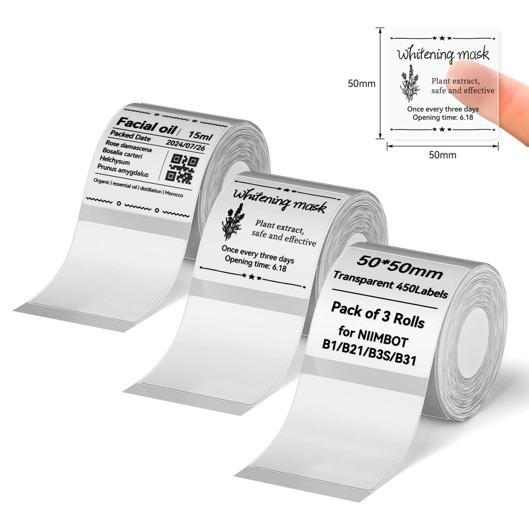 Transparentes Etikettenband für B21, B1, B3S