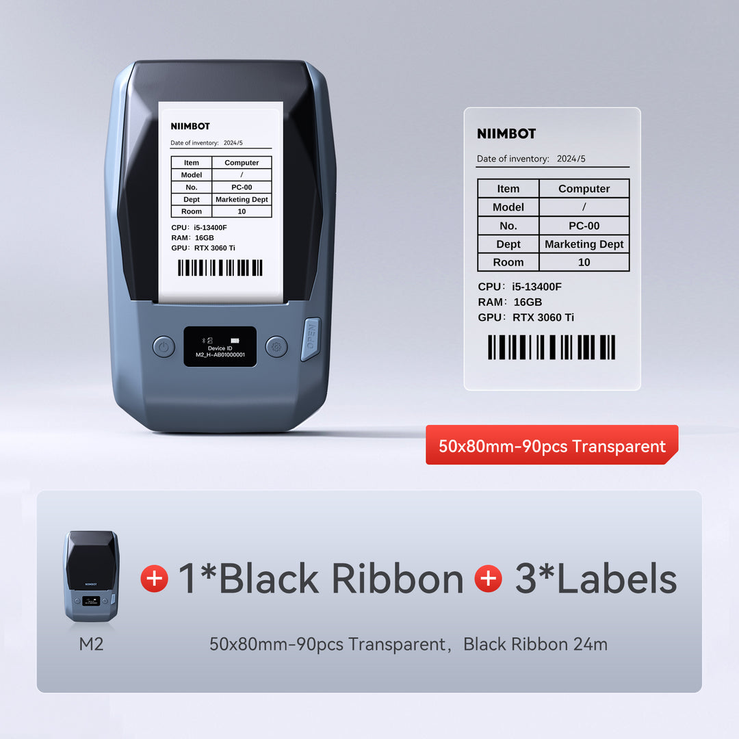 NIIMBOT M2 Thermal Transfer Label Maker, Smart Color Printing with Phones & PC for Office, Lab, Vial Bottle