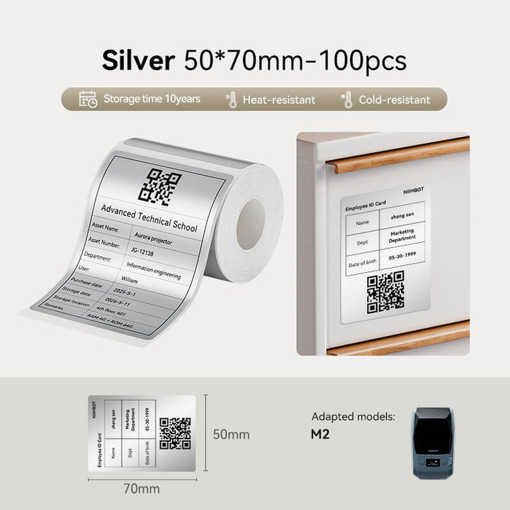Colorful Thermal Transfer Label Printer Labels for M2, M3