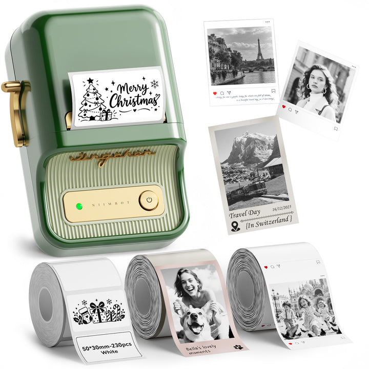 Impresora de etiquetas NIIMBOT B21 Pro de 300 ppp, impresión de fotografías, conexión Bluetooth para notas, fotos, gráficos de estudio, creador de notas