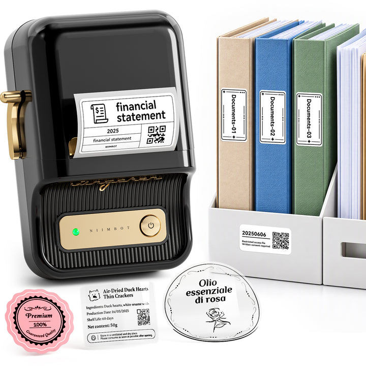 NIIMBOT B21 Bluetooth Thermal Label Printer, Efficient for Home, Office, Business