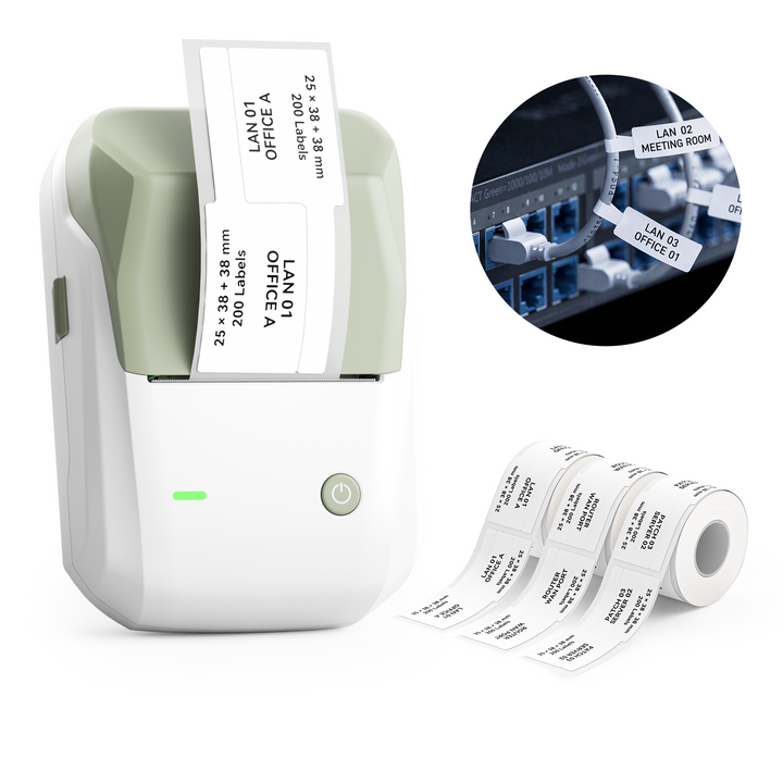 NIIMBOT B1 Thermal Cable Label Printer for Cable Management, Switch,Asset Label