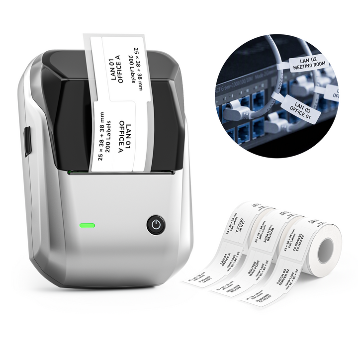 NIIMBOT B1 Thermal Cable Label Printer for Cable Management, Switch,Asset Label