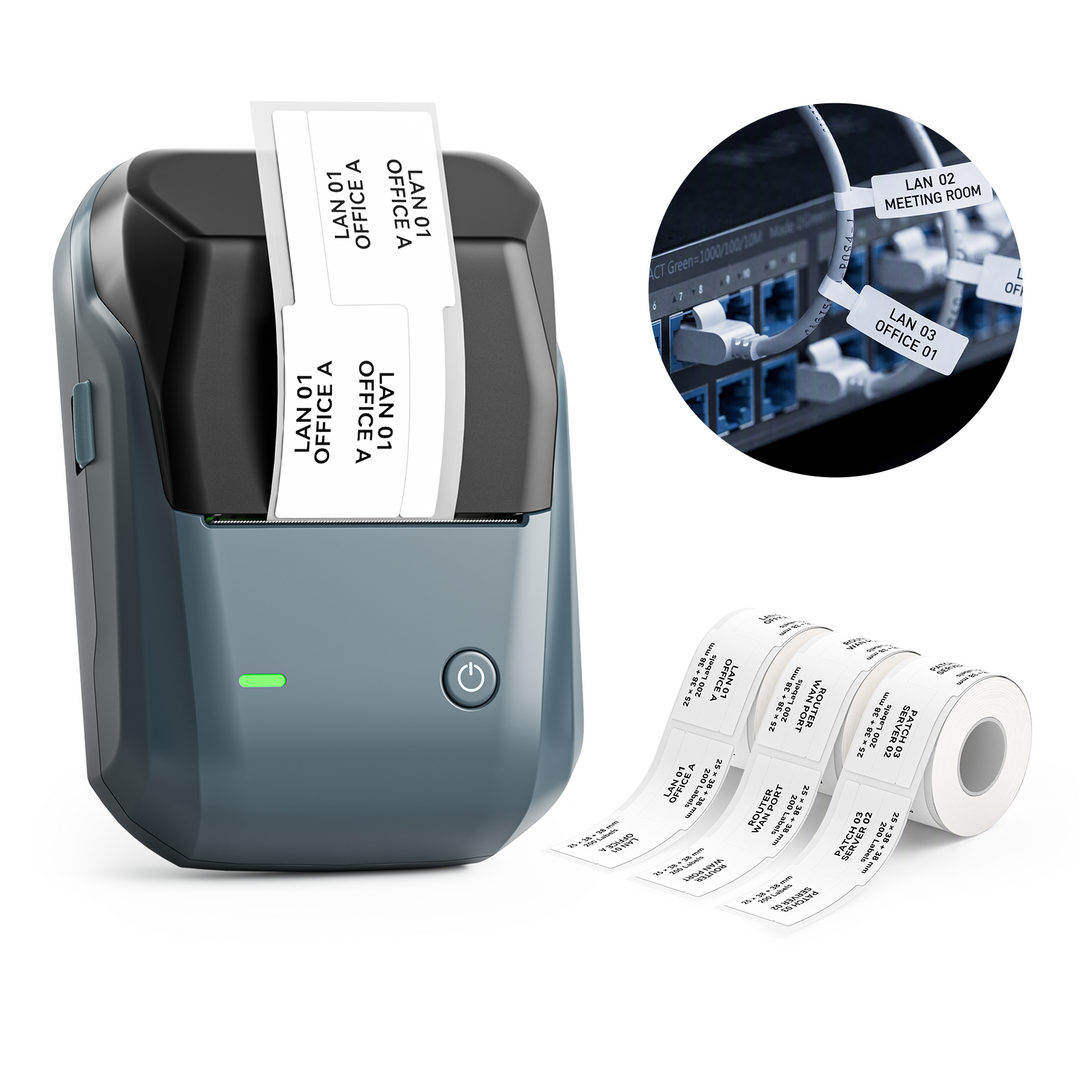 NIIMBOT B1 Thermal Cable Label Printer for Cable Management, Switch,Asset Label