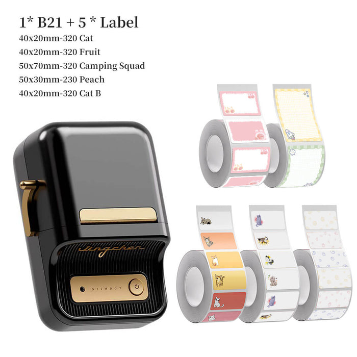 TT Jingchen B21 Label Printer Handheld Portable Bluetooth Thermal Printing  Small Price Tag Sticker Bar Code