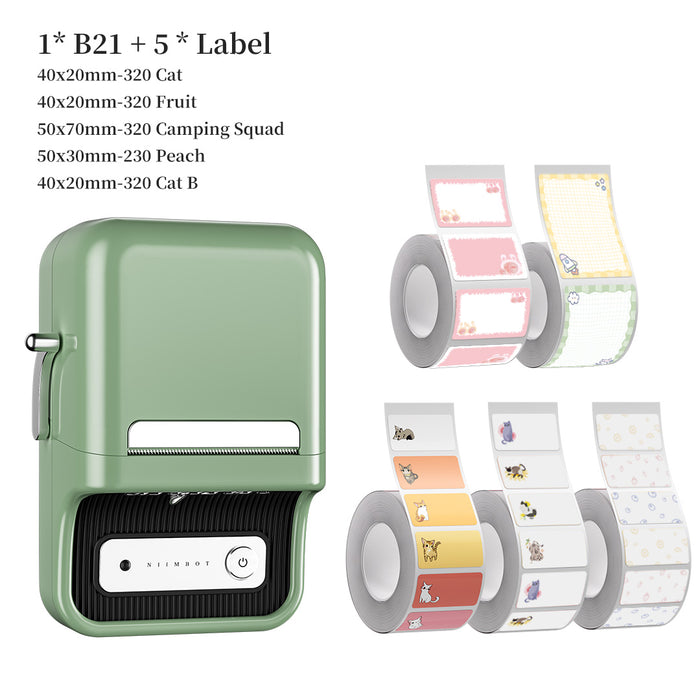  NIIMBOT Label Maker Machine, B21 Barcode Label Maker, Wireless  Label Makers with 1pack 50x30mm Label and 1pack 40×30mm Clear Label for  Home Office Organization Commercial Use : Office Products