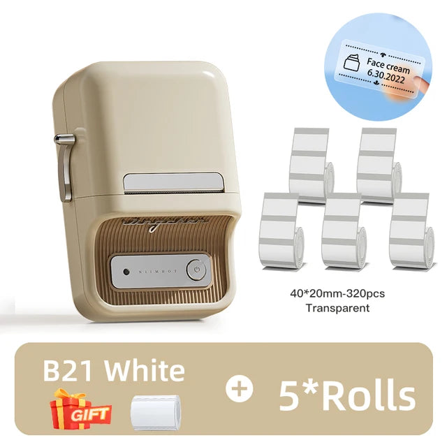 B21 Bluetooth Thermal Label Printer, Efficient for Home, Office, Business