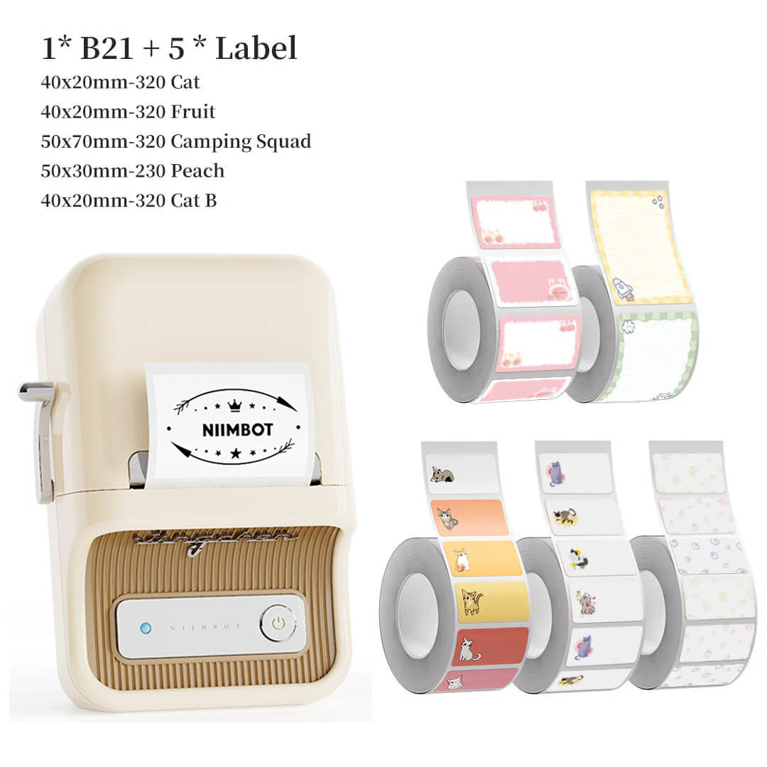 B21 Bluetooth Thermal Label Printer, Efficient for Home, Office, Business