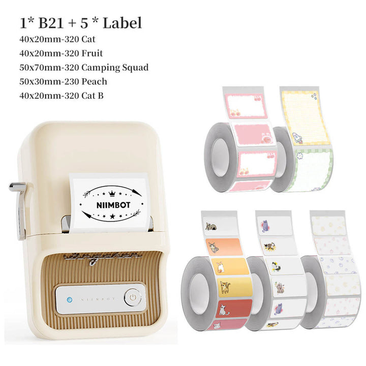 B21 Bluetooth Thermal Label Printer, Efficient for Home, Office, Business