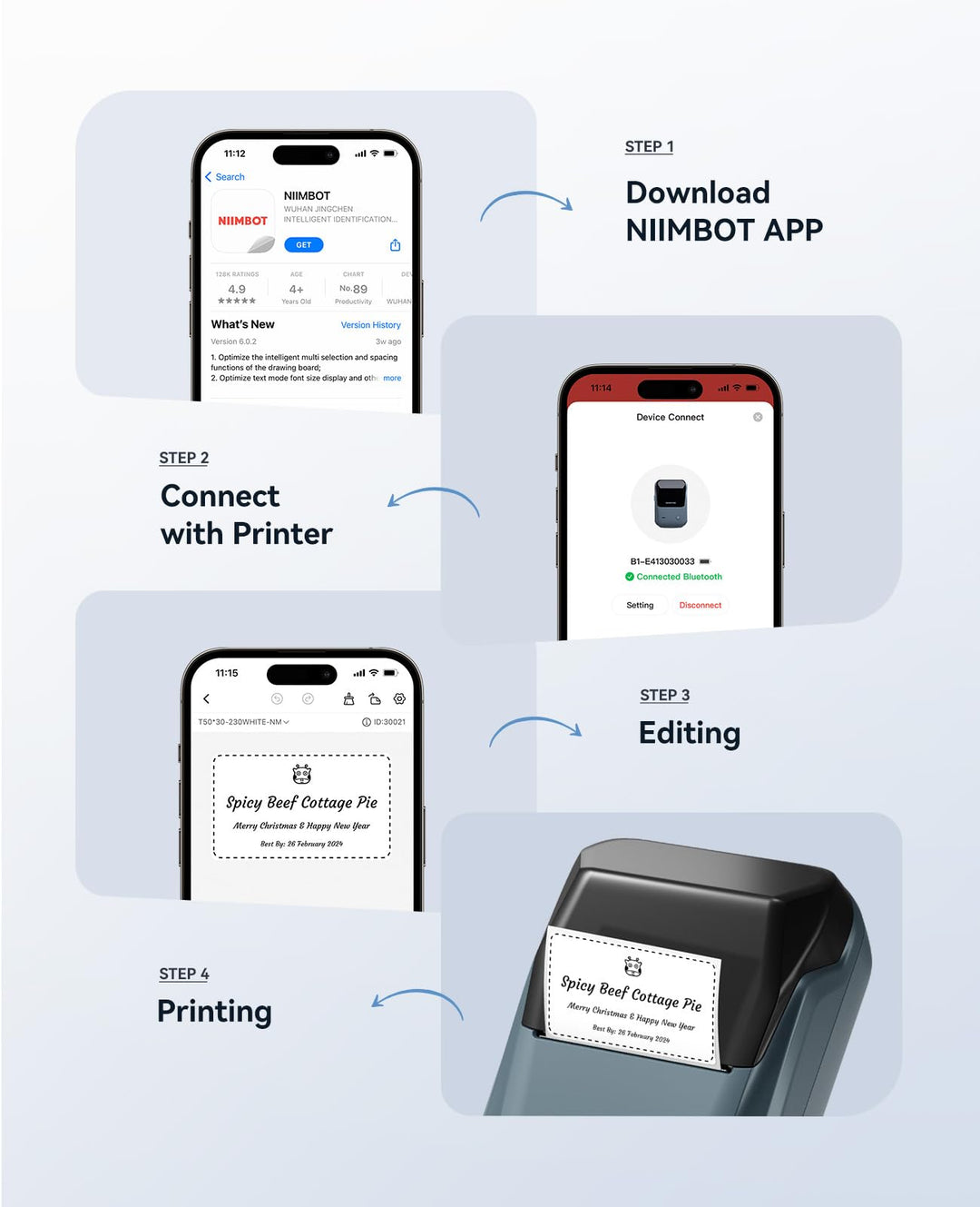 B1 Inkless Thermal Label Printer, Create Professional Labels with Ease