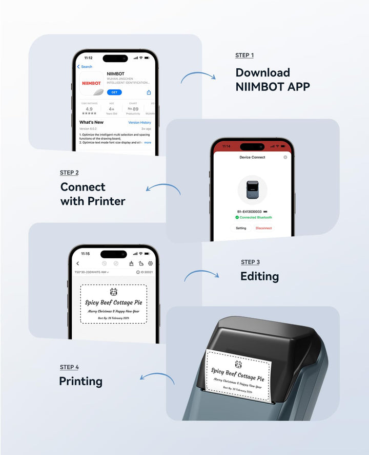 B1 Inkless Thermal Label Printer, Create Professional Labels with Ease