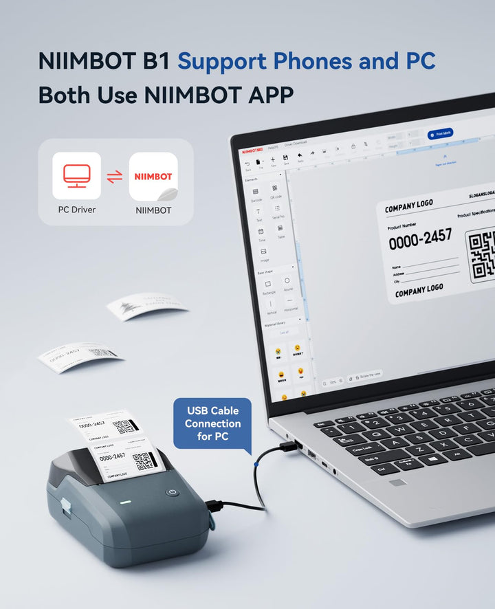 B1 Inkless Thermal Label Printer, Create Professional Labels with Ease