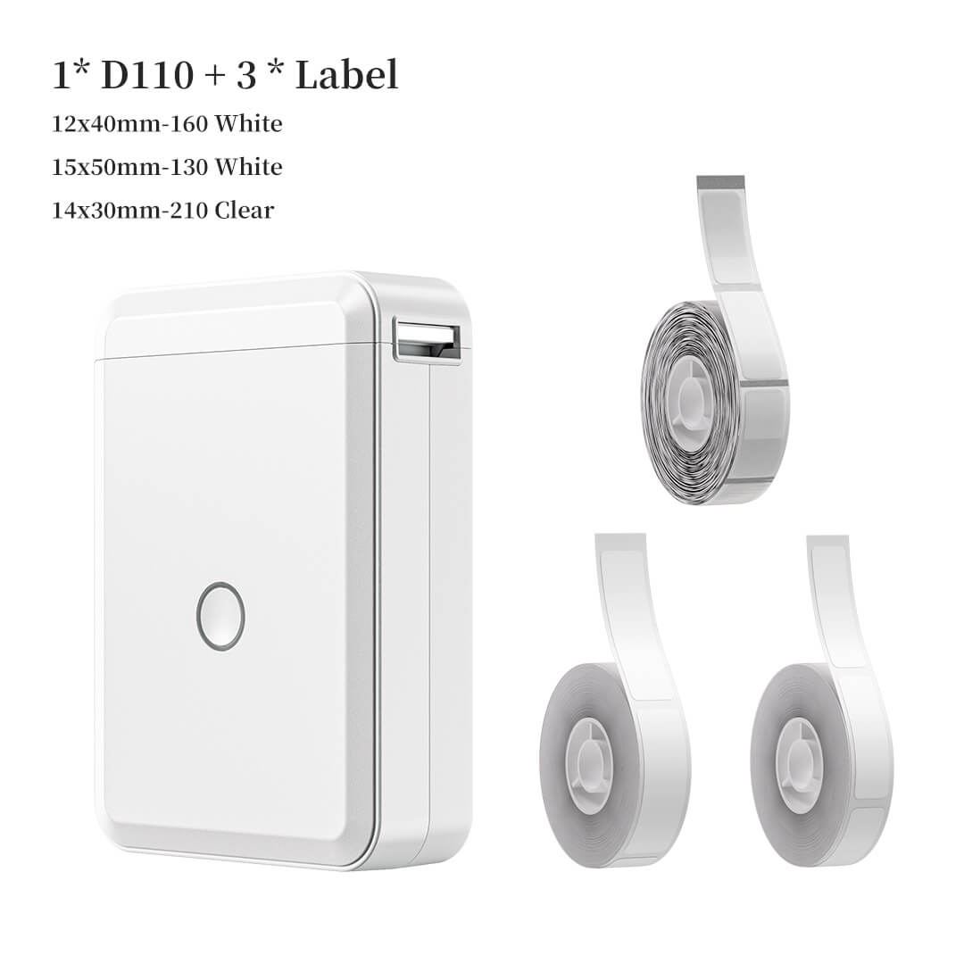 D110 0.5 Inch Label Printer with Tape - Efficient Labeling On-the-Go