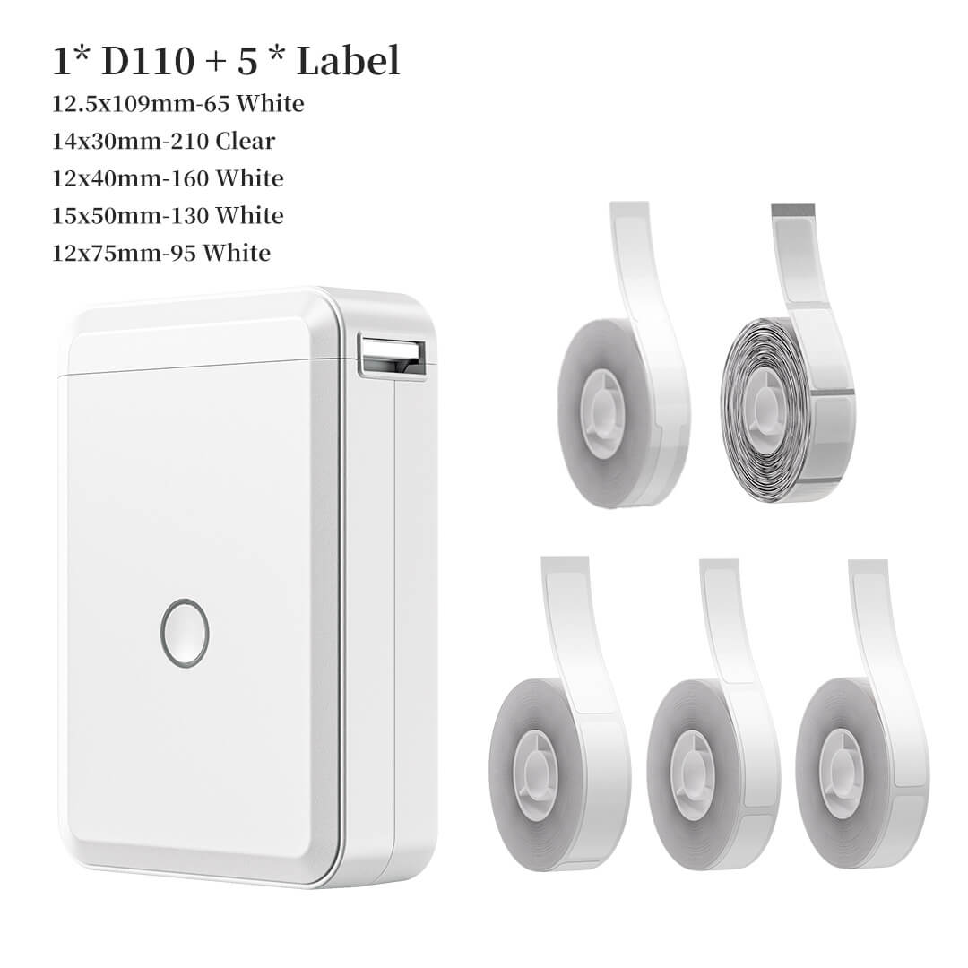 D110 0.5 Inch Label Printer with Tape - Efficient Labeling On-the-Go