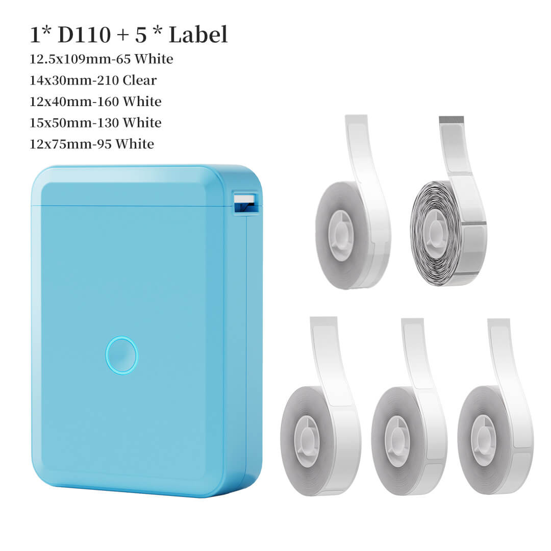 D110 0.5 Inch Label Printer with Tape - Efficient Labeling On-the-Go