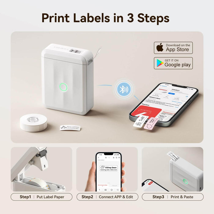 D110 Etikettendrucker mit Klebeband – Effizientes Etikettieren für unterwegs