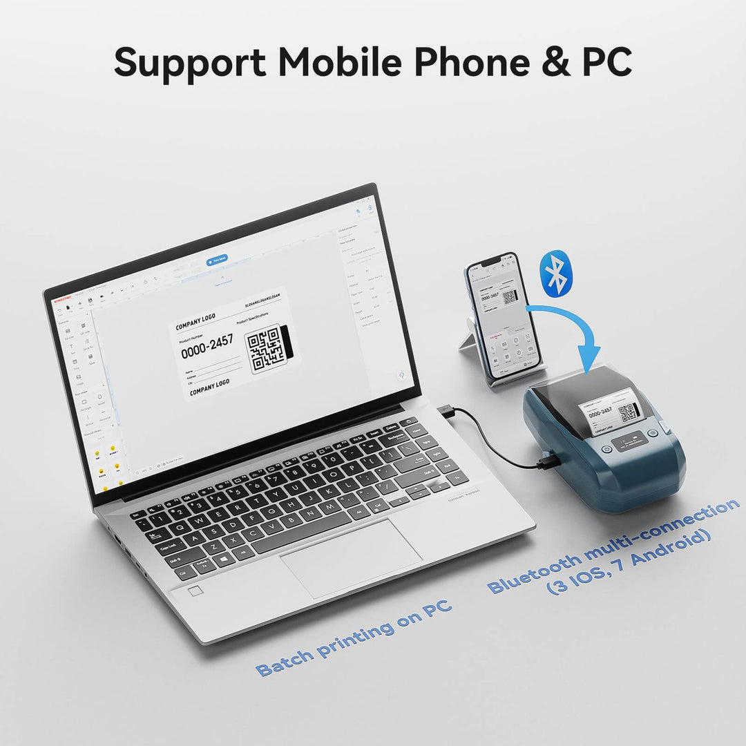 NEUHEIT 2024! M2 2-Zoll-Thermotransfer-Etikettendrucker – Intelligenter Farbdruck mit Telefonen und PC 