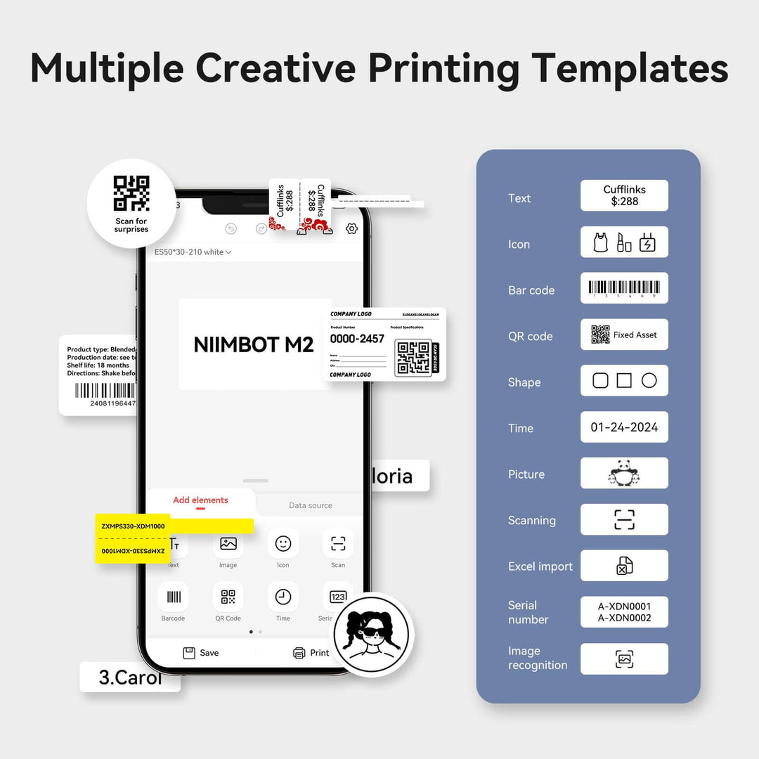 2024 NEW RELEASE! M2 2 Inch Thermal Transfer Label Maker - Smart Color Printing with Phones & PC