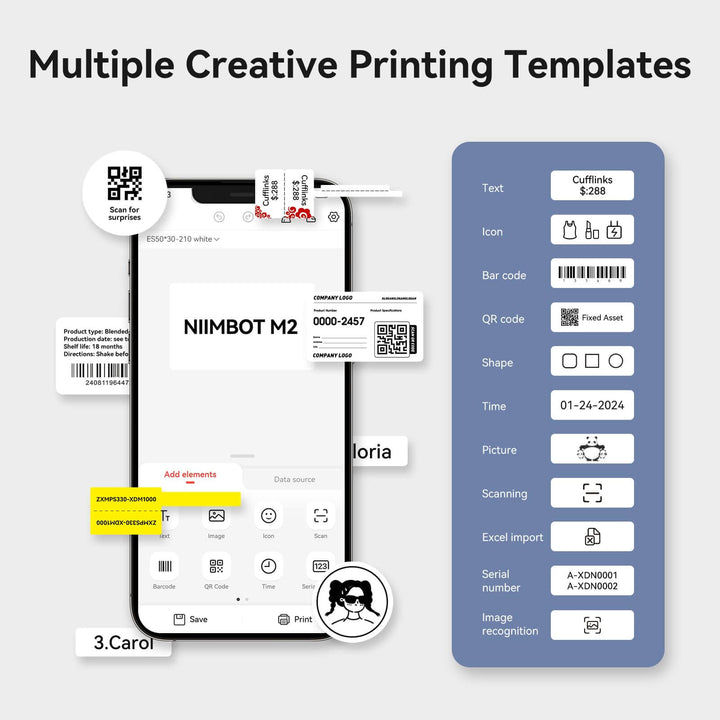 2024 NEW RELEASE! M2 2 Inch Thermal Transfer Label Maker - Smart Color Printing with Phones & PC