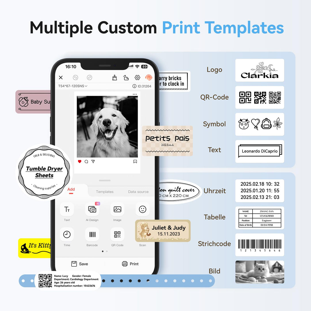 NIIMBOT K2 Desktop Thermal Label Printers 2 Inches Inkless Label Machine for iOS, Android, Laptop, Wireless Printer for Small Business