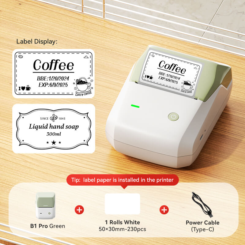 NIIMBOT B1 Pro Label Maker, 300DPI HD Label Printer, Ideal for Notes, Photos, Study and Work