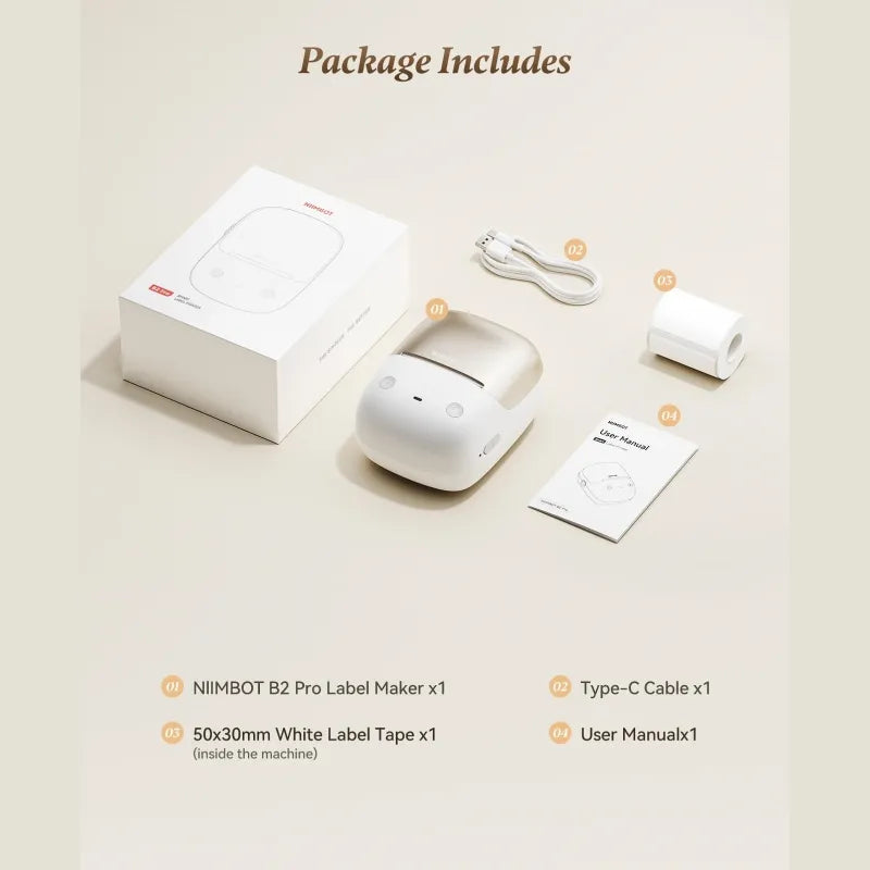 NIIMBOT B2 Pro 300 DPI High Definition, Portable Thermal Label Printer with Fun APP for Photos, Scrapbook, Home,School Oragnization