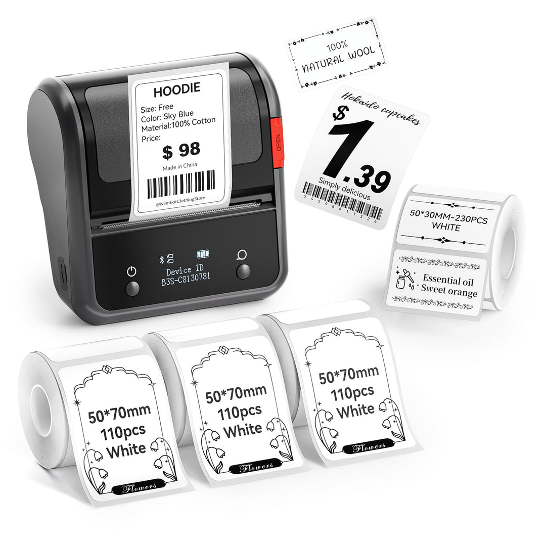 NIIMBOT B3S Thermal Label Printer - Streamline Labeling and Receipt Printing