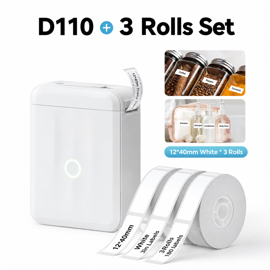 NIIMBOT D110 Upgraded Thermal Switch Mini Label Maker Bluetooth for Office Home School