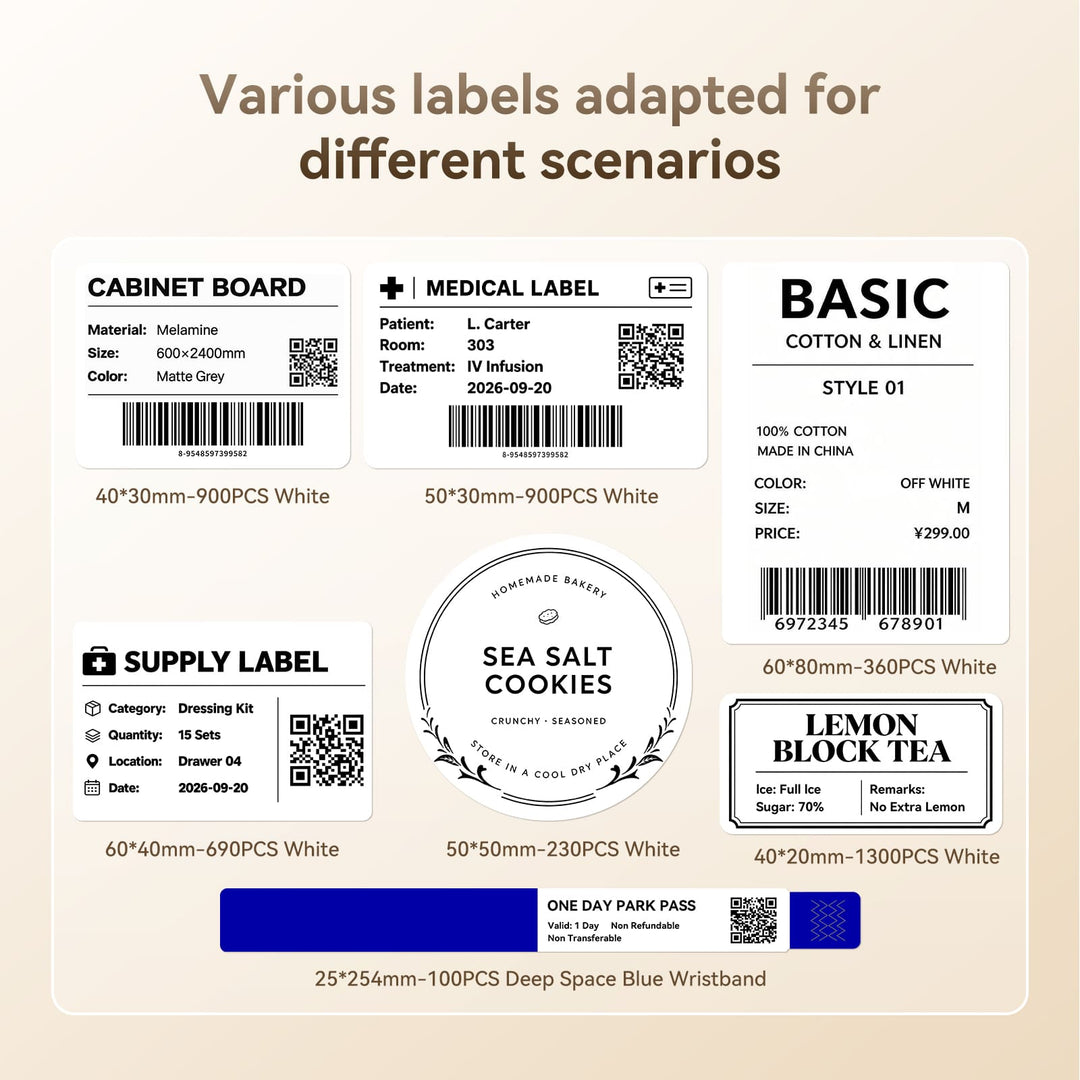 NIIMBOT K2 Bluetooth Desktop Thermal Label Printer for Food, Clothing, Asset Labels & Wristbands