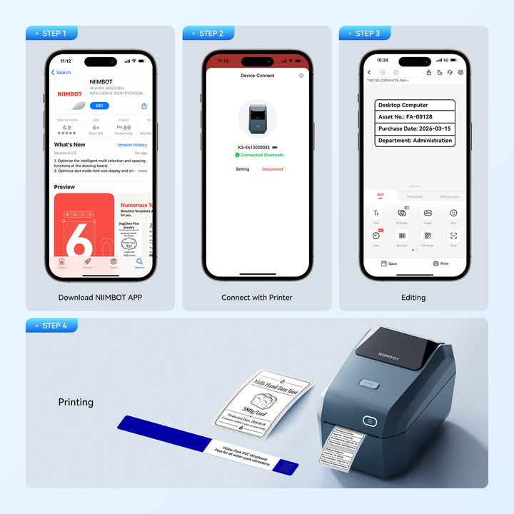 NIIMBOT K3 Thermal Inkless Label Maker - Efficiently Tool for Business