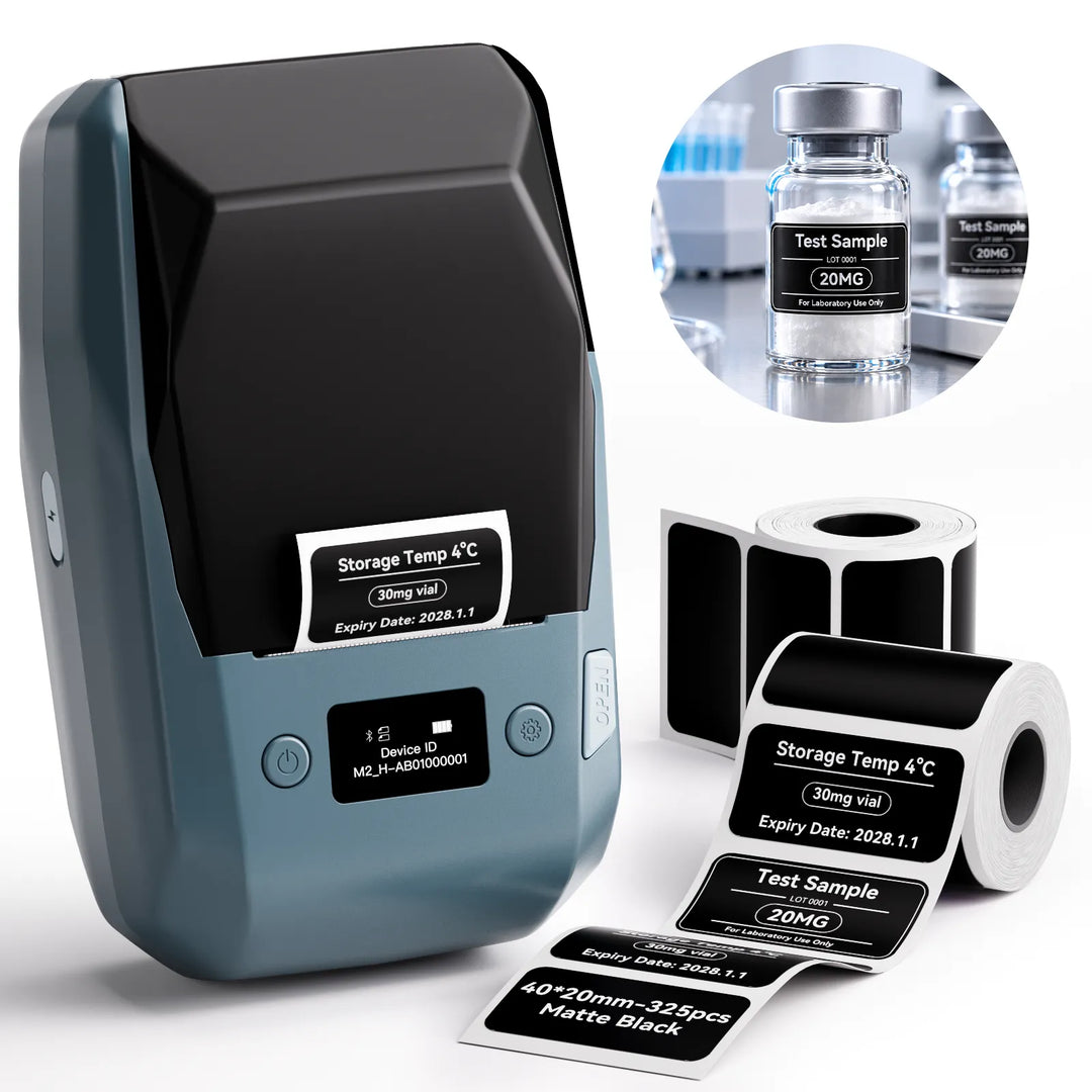 NIIMBOT M2 Thermotransfer-Etikettendrucker, intelligenter Farbdruck mit Telefonen und PC für Büro, Labor, Fläschchen