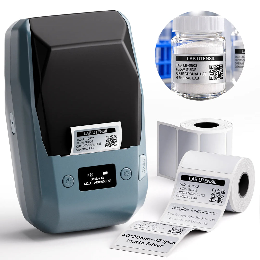 NIIMBOT M2 Thermotransfer-Etikettendrucker, intelligenter Farbdruck mit Telefonen und PC für Büro, Labor, Fläschchen